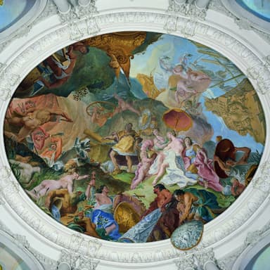 Bild von Eine Waffenschmiede hoch oben im Prunktreppenhaus